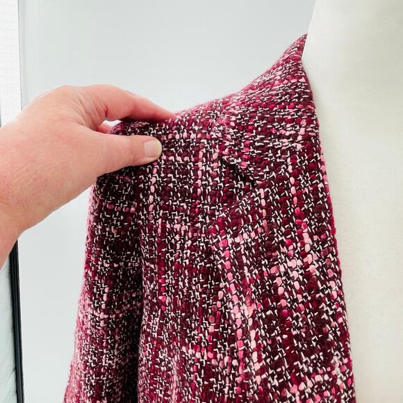 Mossimo Pink White Tweed Classic Colorful Notched Collar Button Jacket Blazer L - Picture 9 of 11